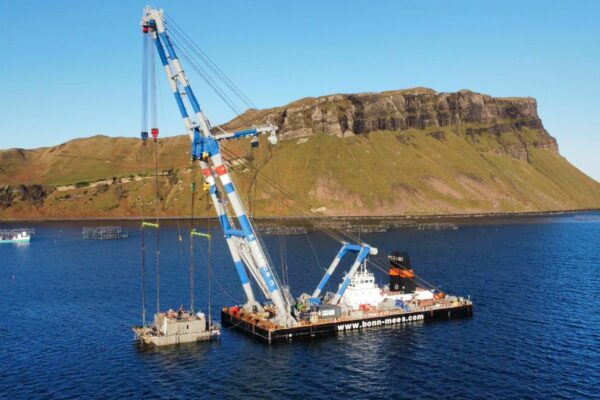 Salvage of Salmon Feeding Platform in Scotland